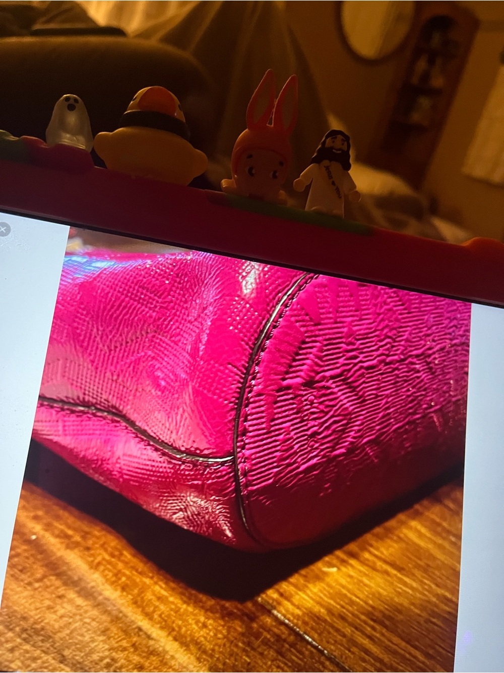 Hot Pink Women’s Tote Bag with Gold Hardware - Picture 11 of 11
